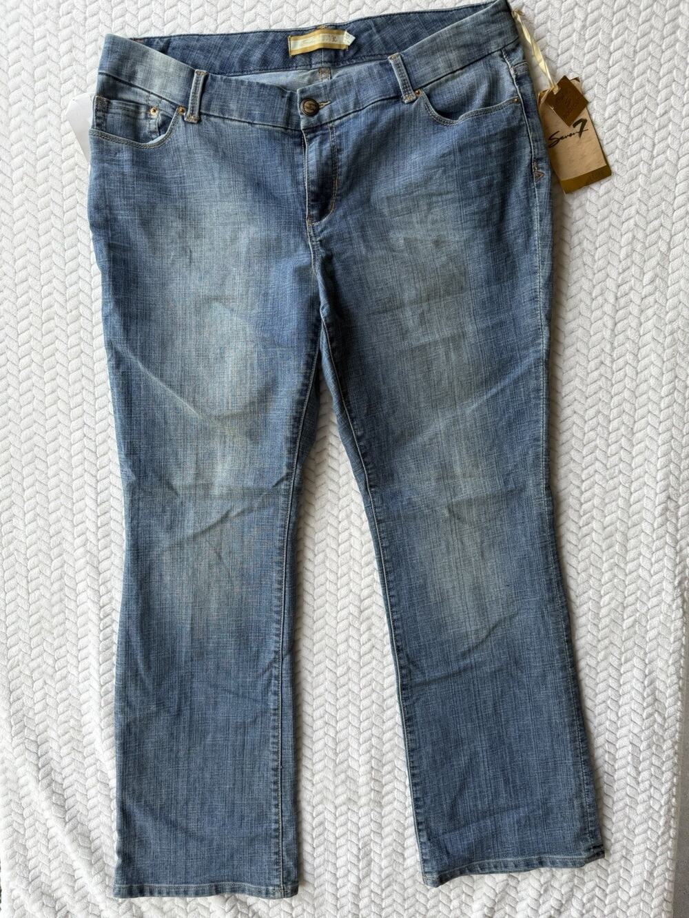 Seven7 Luxe Women's Bootcut Jeans Size 20 Blue Medium Wash Stretch Denim NWT